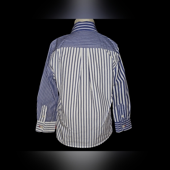 Mini Boden Toddler Boys Blue White Striped Button Shirt Cotton Top Sz 2-3Y - Picture 3 of 13